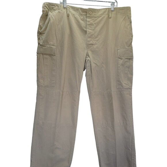 Tru-Spec Mens Pants Beige Size 39-43 100% Cotton Button Close Pockets Adjustable - Picture 1 of 12